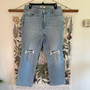 Wrangler Light Blue Straight Leg Distressed Jeans Size 12 NWOT